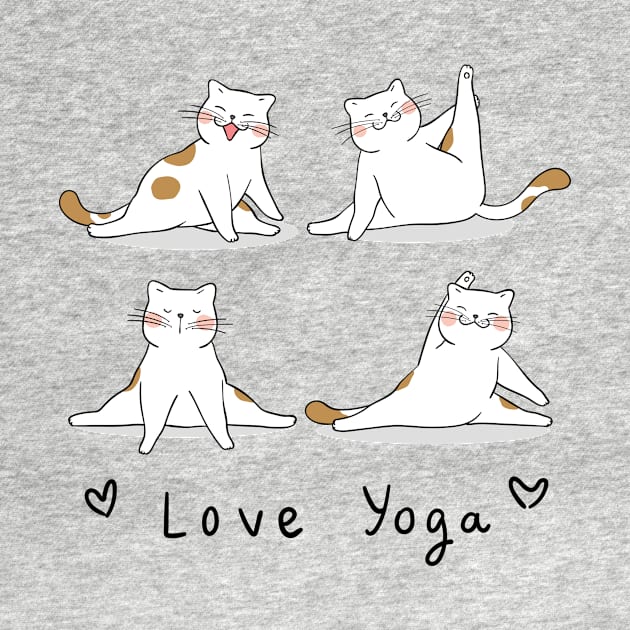 Cute Adorable funny Yoga Cats Kitty Pilates by BG Creative